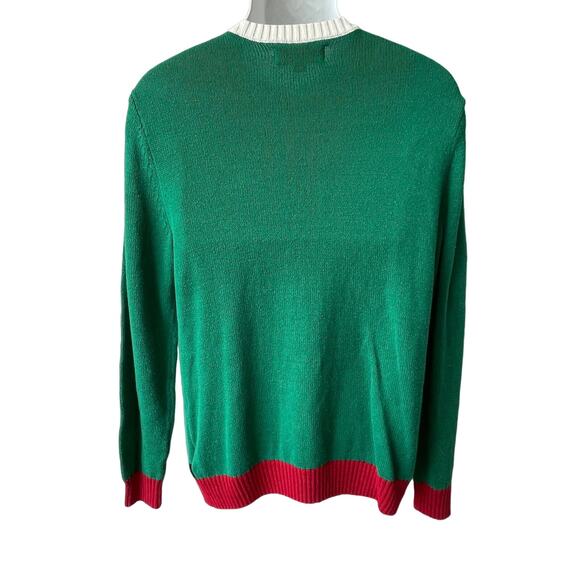 Ugly Holiday Sweater Dadcore Nerdy Shirt and Tie Christmas Sweater Size Large - Picture 2 of 4